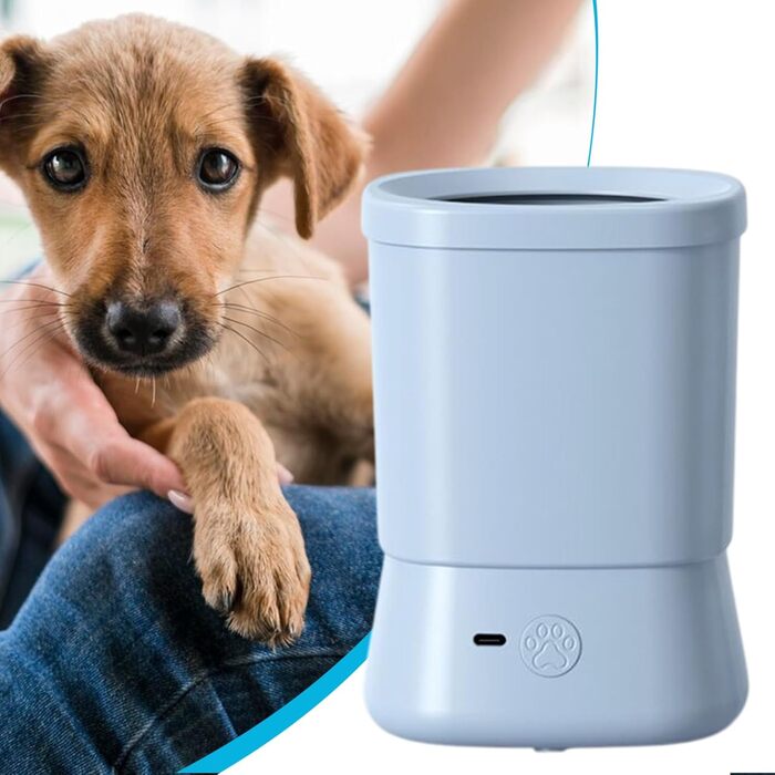 Автоматичний мийка лап для собак - 2 швидкості, захист від бризок, аксесуар для догляду за собаками (Блакитний)