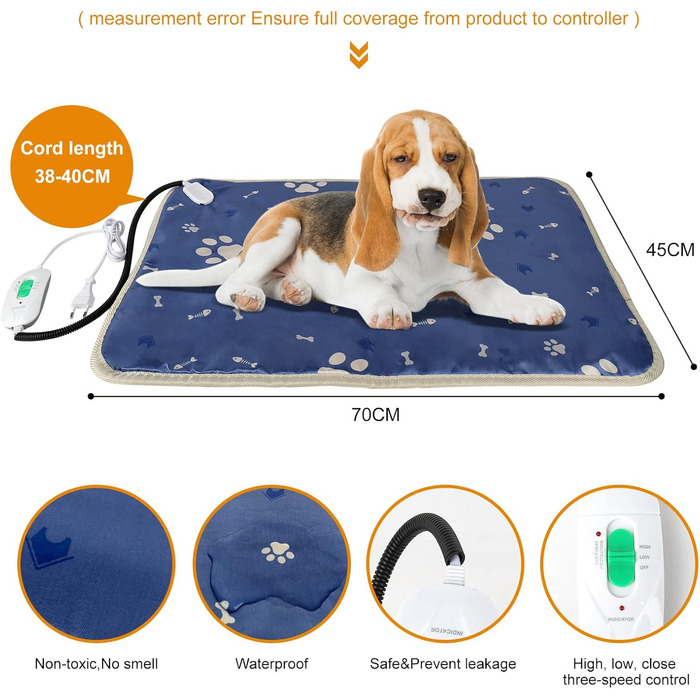 Велике собаче ліжко: зручне, безпечне, водонепроникне, миється, блакитне