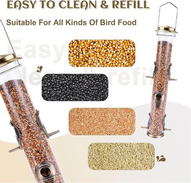 Годівниця для птахів Mixxidea з металевої труби, для зовнішнього використання, 6 гнізд, бронзова