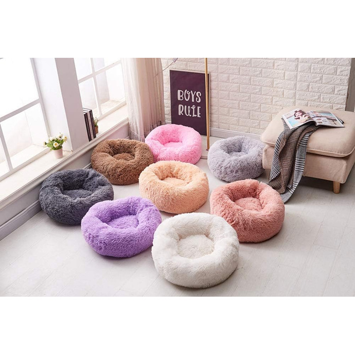 Кругле собаче ліжко великого розміру з двостороннім подушкою M~XXL, для дому та на вулицю, ліжко-корзина для собак, диван для собак, миється та водонепроникне, 70x70 см, ліловий