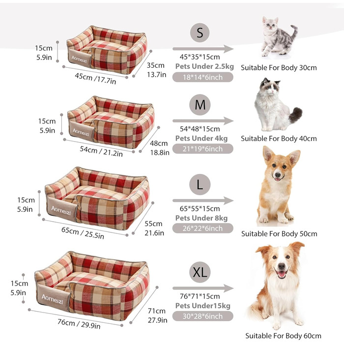 Ортопедичне ліжко для собак PETCUTE великих порід, кошик знімний, миється, антиковзаюче дно, м'яке диван-ліжко, сірий/червоний (XL, Класичний)