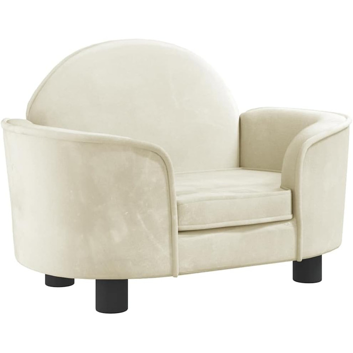 Крісло-ліжко для собак, м'яке ліжко для тварин, лежанка для маленьких собак та котів, оксамит, кремовий колір