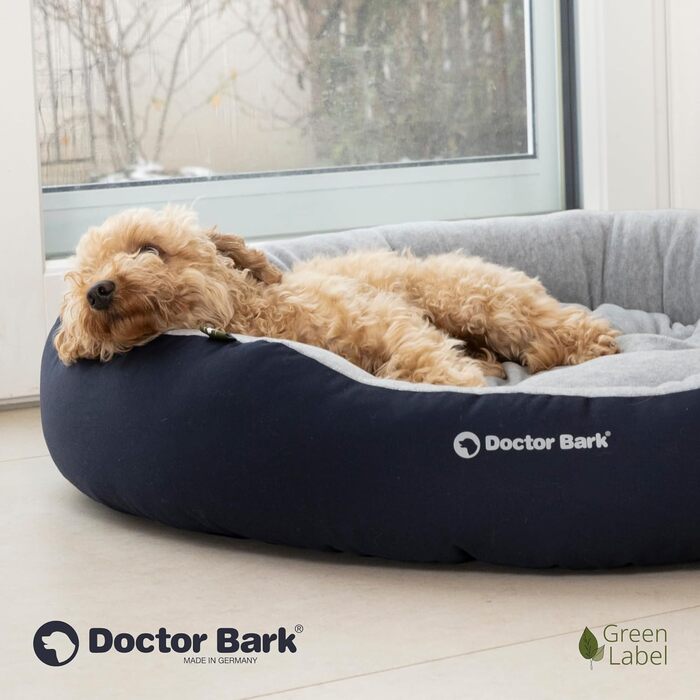Кругле ліжко для собак середніх порід Doctor Bark GreenLabel, 60x50 см, колір кобальт