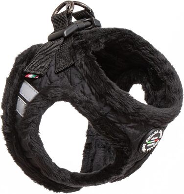 М'який нашийник для собак CHIARA MIA, розмір XL, чорний. Водовідштовхуючий, з регулюванням на липучці, світловідбиваючі смуги.