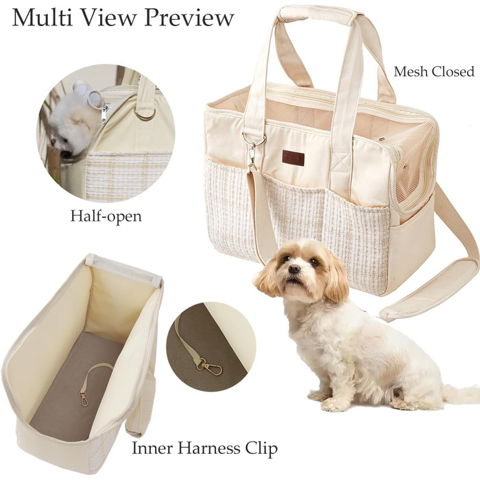 Сумка-переноска для собак та котів, велика, Beige 2, L (41x18x30 см)