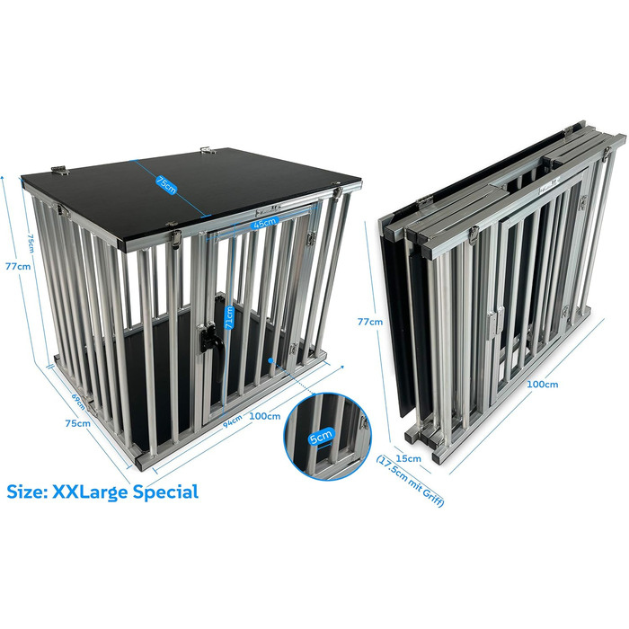 Callieway Складана переносна клітка для собак (XXL Special)