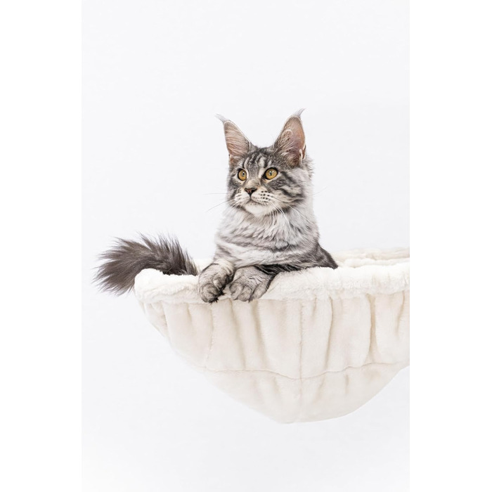 Котячий дряпак Petrebels XXL Turnpike 190 см, товсті стовпи Ø15 см, стійкий, для великих котів, 76x76x190 см, бежевий/кремовий