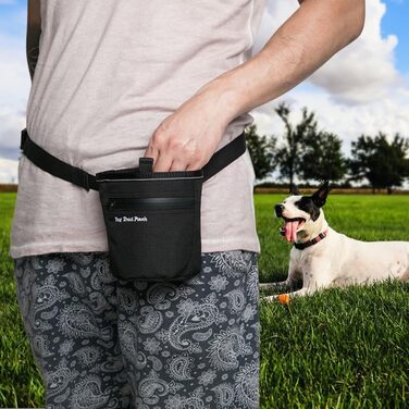 Сумка для ласощів для собак DONGKER з магнітним закриттям, поясна сумка для ласощів для тренувань та виховання цуценят, швидке винагородження, чорна