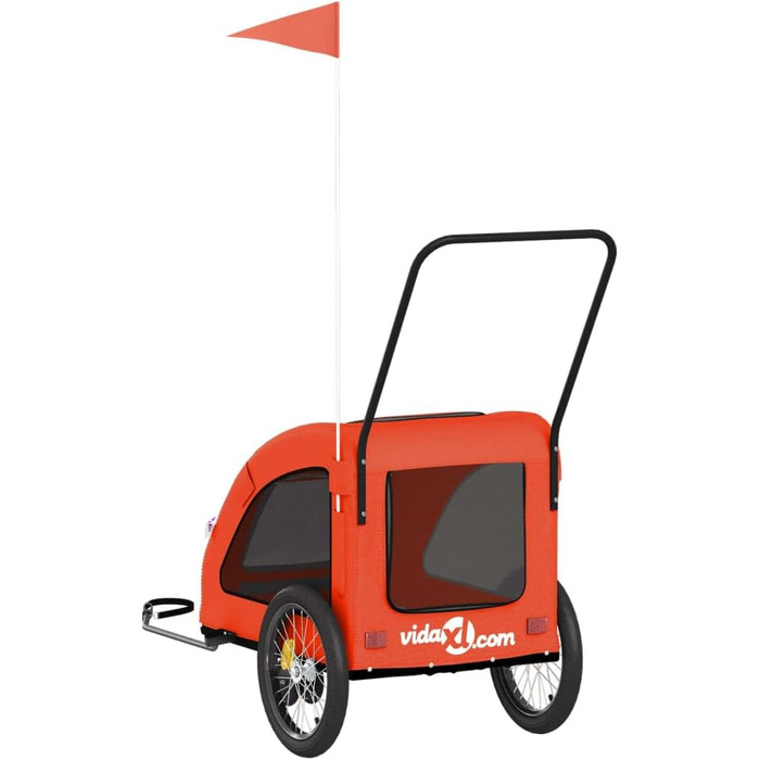 Причіп для велосипеда для собак Оранжевий та Сірий, Oxford-Gewebe та сталь, LH48939