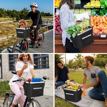 Фарбований кошик на кермо велосипеда Lixada з алюмінію (35 x 25 x 5 см)