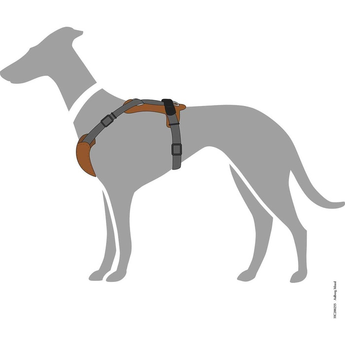 Нашийник для собак HUNTER AALBORG MIXED, колір: коньяк/сірий, шкіра/нейлон, 5-рівневе регулювання, легкий, з пластиковими пряжками, Made in Germany, розмір M