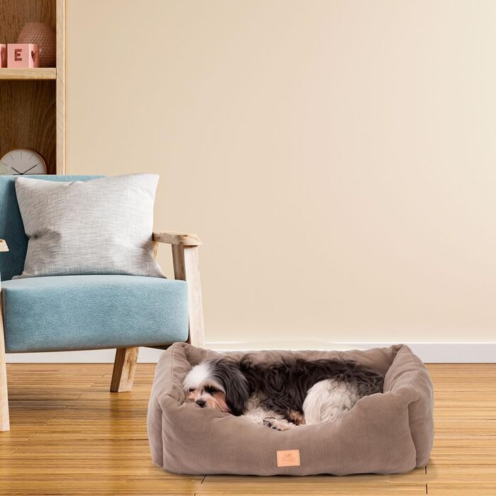 Ліжко для собак та котів Ferplast COCCOLO з мікрофлісу, бежеве, середнє (66 x 50 x 20 см)