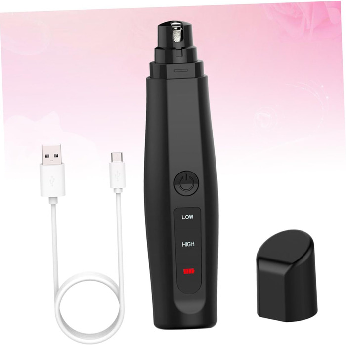 Електричний триммер для когтів домашніх тварин HEMOTON - для собак та котів. Безпечний та зручний у використанні. Чорний колір