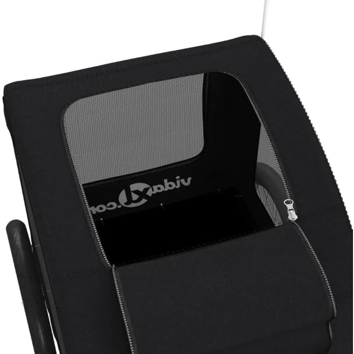 Причіп для велосипеда: вантажний, складний, для собак, чорний, Oxford-Gewebe, до 30 кг, з прапорцем та сумкою