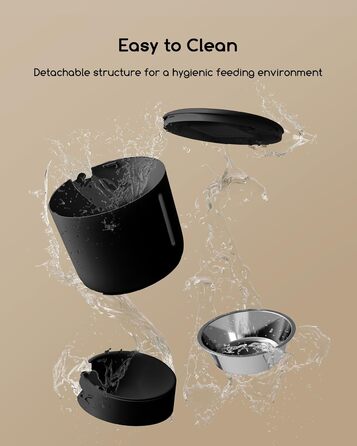 Автомат годівлі для котів Faroro 4L, програмований, з контролем порцій, 10 сек. голосових повідомлень, чорний