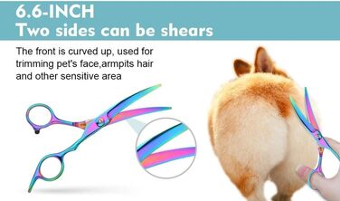 Набір професійних ножиць для собак 3 в 1 - фіолетовий. Ножиці для грумінгу собак, котів та інших тварин. Прямі, зубчасті та вигнуті ножиці в комплекті