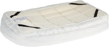 Кімната для домашніх тварин Midwest Homes for Pets QuietTime, велика, з подвійним бордюром, біла плюшева матрац, машинне прання, безпечне місце з еластичними стрічками, 76 см, 82 x 10 x 51 см