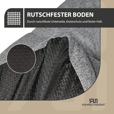 Лежанка для собак Rohrschneider з мискою, сіра, 47 x 30 x 7 см | Лежанка для собак та котів з антиковзаючою основою, Made in EU