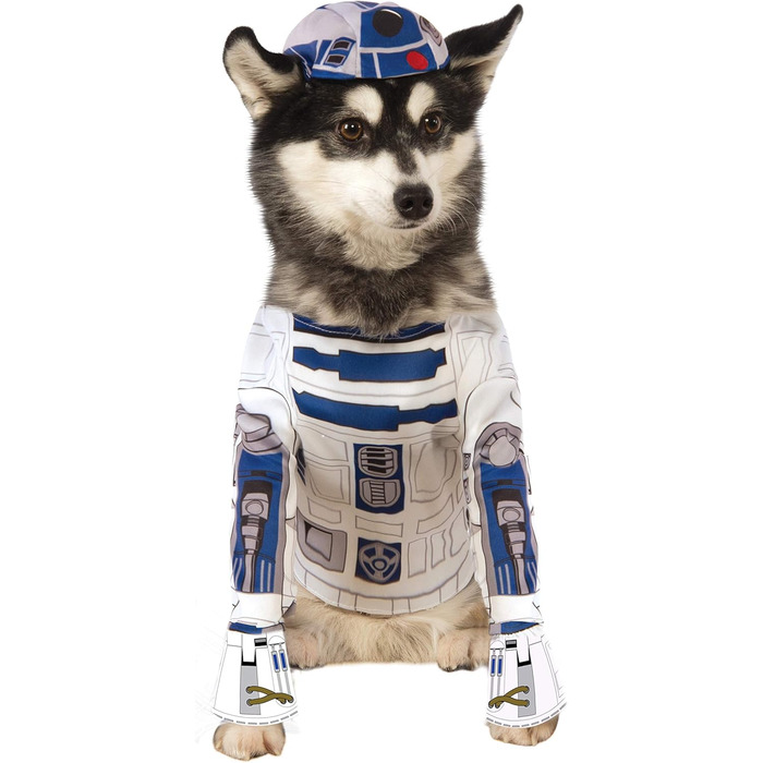 Костюм для собак R2-D2 Star Wars від Rubie's, білий, розмір XL (довжина хвоста 28 см, обхват грудей 43 см), для Хелловіну