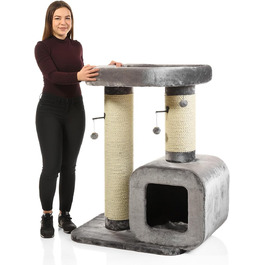 Дряпак для котів CanadianCat Milton, сірий, Ø20 см, 95x60x114 см
