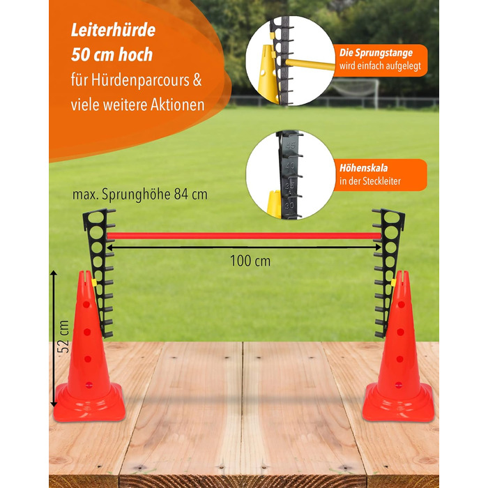 Кільцеподібна перешкода Sportikel24 для аджиліті з жердиною 100 см – для собак, коней та дітей