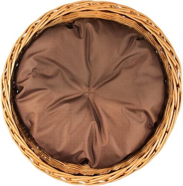 Гніздо для котів та собак: кругле, з плетіння лози, 47x47x45 см з подушкою