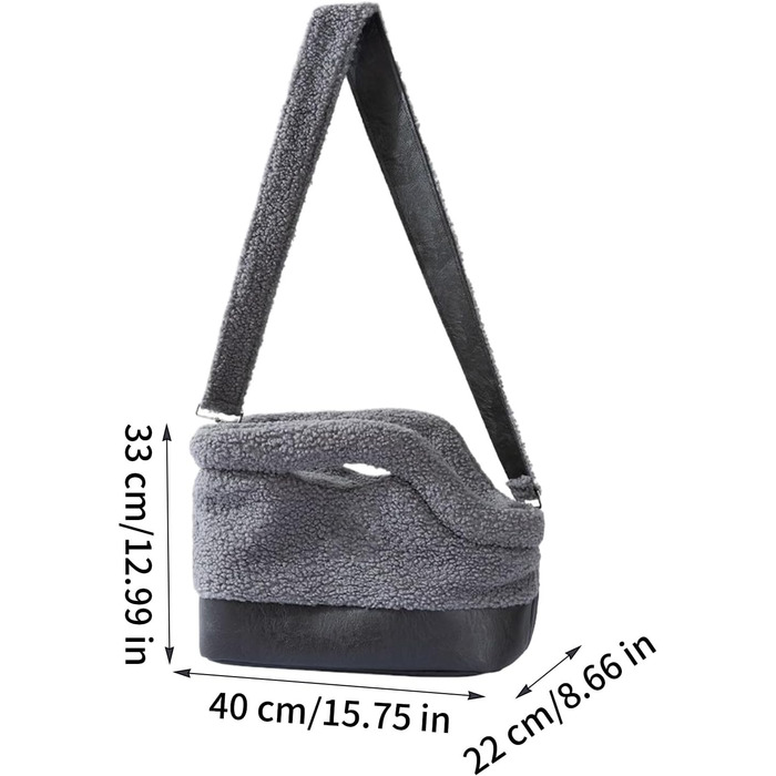 Транспортувальна сумка для собак - м'яка переноска для маленьких собак, легка та портативна, схвалена авіакомпаніями, з сіткою для вентиляції та плечовим ременем (сіра)