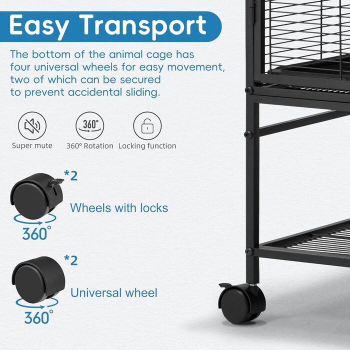 Клітка для хорягів та дрібних тварин Habutway, 2-ярусна, металева, 91x58x99 см