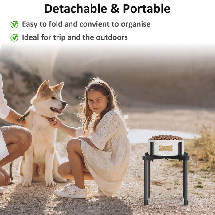 Підставка для води для собак Jane Eyre – регульована, піднята, для великих та середніх собак, антиковзаюча, без миски. Матеріал: L-STEEL