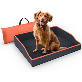 Портативне лежанка для собак та котів Bestlivings - оранжева (80x60 см) - розкладне, для подорожей, зі стабільним каркасом