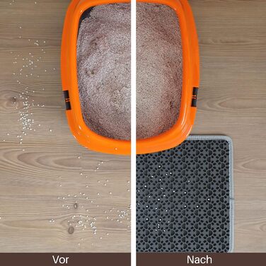 Килимок під лоток для котів, великий XXL, вологостійкий, двошаровий, EVA, 60x74 см, чорний/сірий