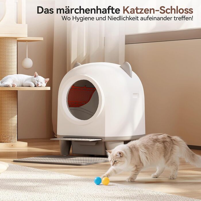 Автоматичний лоток для котів Devoko XXL з самоочищенням, радіокерування, 90л, для кількох котів, анти-запаху