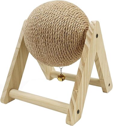 Іграшка для котів та собак Namvo Kratzball - кігтеточка з сизалю з вушками, проти нудьги