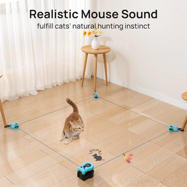 Іграшка для котів AOKUY: автоматичне бігове колесо, дистанційне керування, симуляція полювання, регульована швидкість