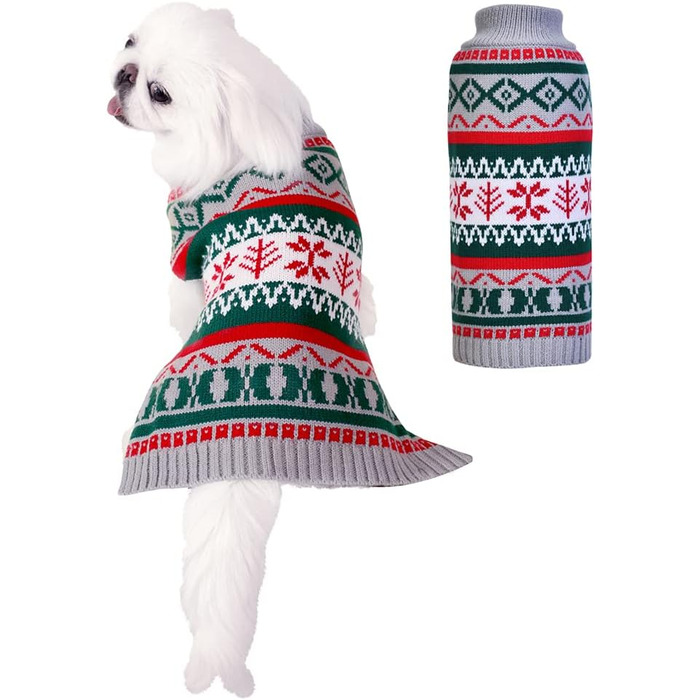 Теплий зимовий светр для собак середніх та великих порід - Knitted Sweater Costume Outfit