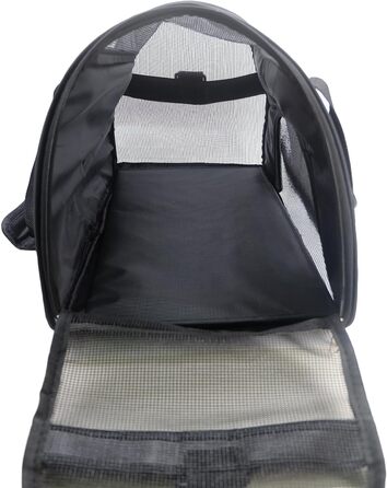 Переноска для котів та собак, м'яка, портативна, складана, схвалена авіаперевізниками (Mittel, чорний)