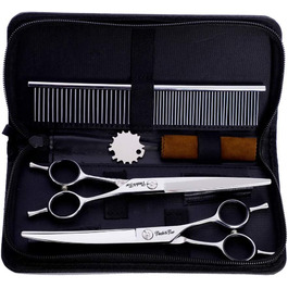 Набір професійних ножиць для грумінгу тварин 7.0 дюймів, набір ножиць для грумінгу домашніх тварин з нержавіючої сталі, для салонів та грумерів