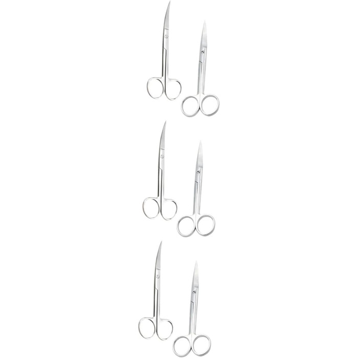 Набір з 2 ножиць для грумінгу тварин з нержавіючої сталі з прямим та вигнутим лезом, ергономічні ручки, для салону або дому