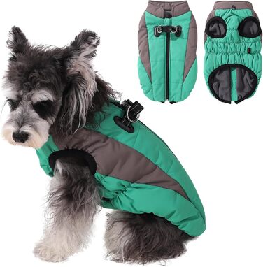Зимовий теплий одяг для собак, теплий зимовий одяг, вітронепроникний, світловідбиваючий, флісовий, одяг для собак з шлейкою, теплий флісовий жилет для собак, розмір XL, одяг для собак, на блискавці, одяг для собак від снігу, зелений