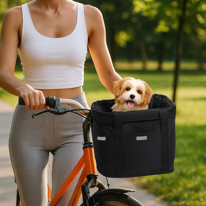 Зручний велосипедний кошик на кермо, для собак та покупок, з адаптером, передній