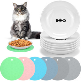 Набір мисок для котів з кераміки (3 шт.) з антиковзними килимками - Katzennapf
