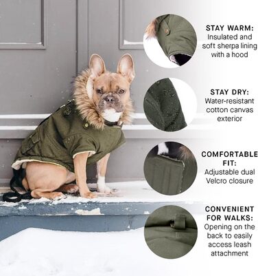 Зимова парка для собак Canada Pooch Alaskan Army, олива, розмір 10