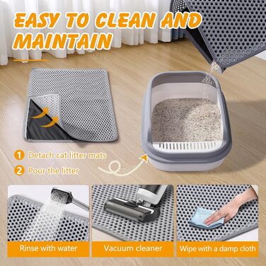 Килимок для котячого туалету Ondware, 117.8 x 66 см, двошаровий, водонепроникний (сірий)