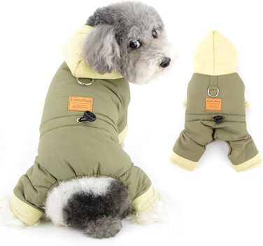 Флісова куртка для собак Ranphy з капюшоном, для маленьких собак, цуценят, з кільцем D, регульованим шнурком, утеплена, тепла, на осінь/зиму, для Чихуахуа, Йоркширського тер'єра, кота, сіра, L