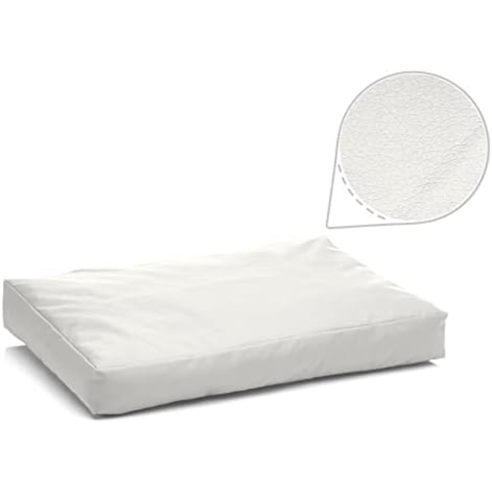 Ліжко для собак Juelle з екошкіри, м'який килимок, ліжко-печеринка для великих собак, біле, 120x90 см