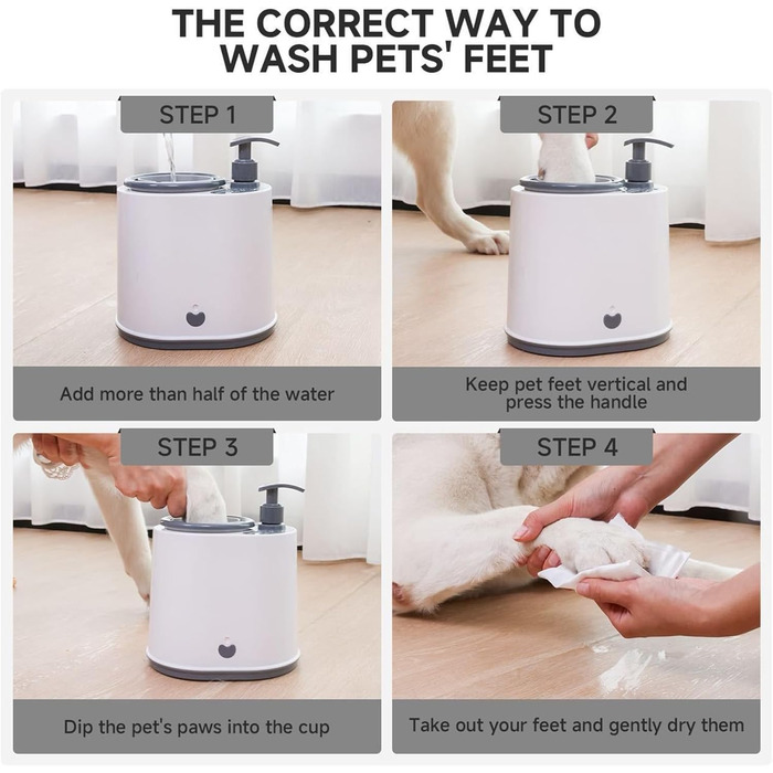 Автоматичний очищувач лап для тварин - портативний пристрій для миття лап з м'якою щетиною, для собак та інших домашніх улюбленців