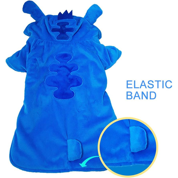 Костюм для домашніх тварин Gimilife: теплий халат-піжама для собак та котів, S (вага 3-7 кг, обхват грудей 44 см)