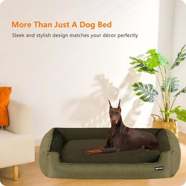 Ліжко для собак, м'яке, знімний чохол, сірий, 90 x 75 x 25 см / 120 x 90 x 30 см (оливковий)