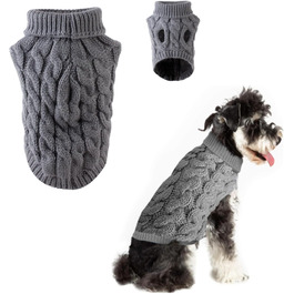 Пуловер для собак на зиму, теплий светр для тварин, зручний ростовний одяг для цуценят, котів та собак різних розмірів (M, сірий)