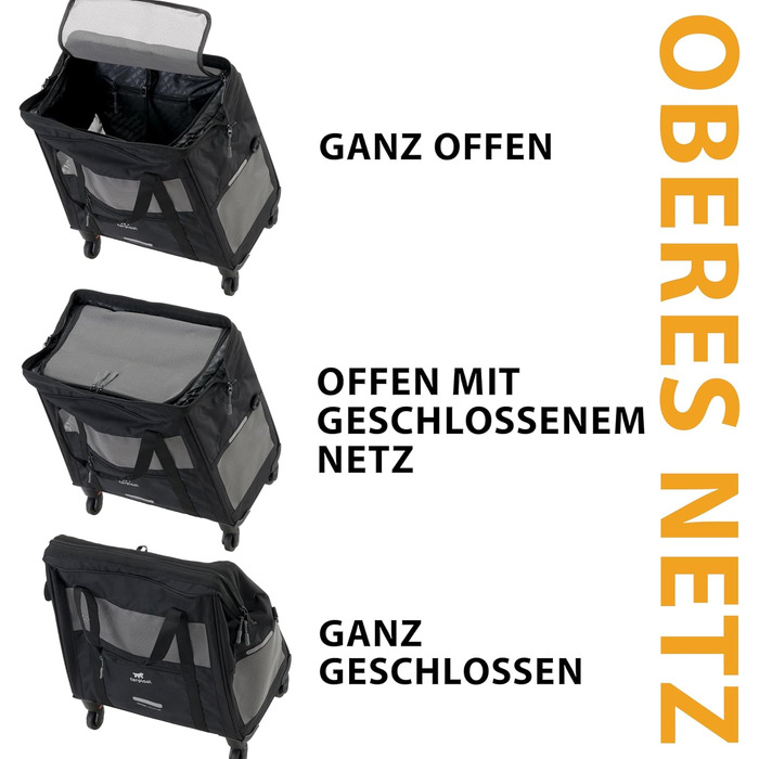 Переносна переноска для собак та котів Ferplast Voyager Trolley, 15 кг, 46x26x48 см, білий/чорний колір